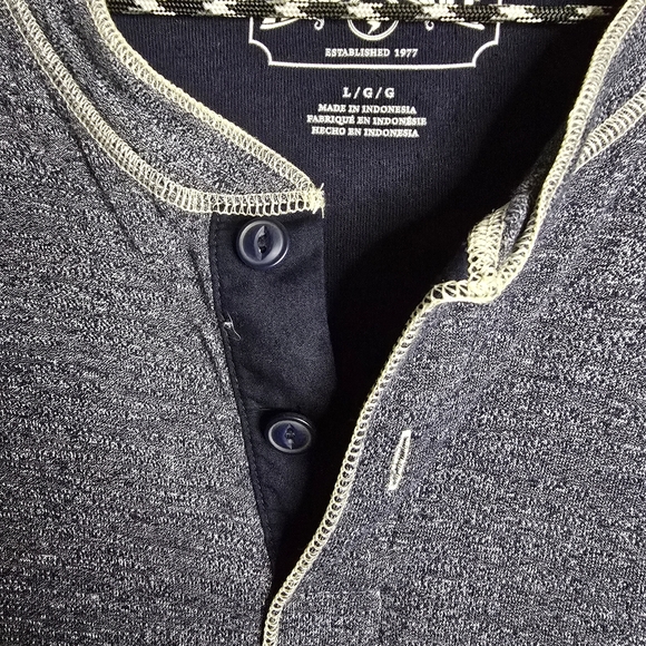 AE Super Soft Long-Sleeve Duofold Henley Thermal T-Shirt Mens Size Large - Picture 3 of 5